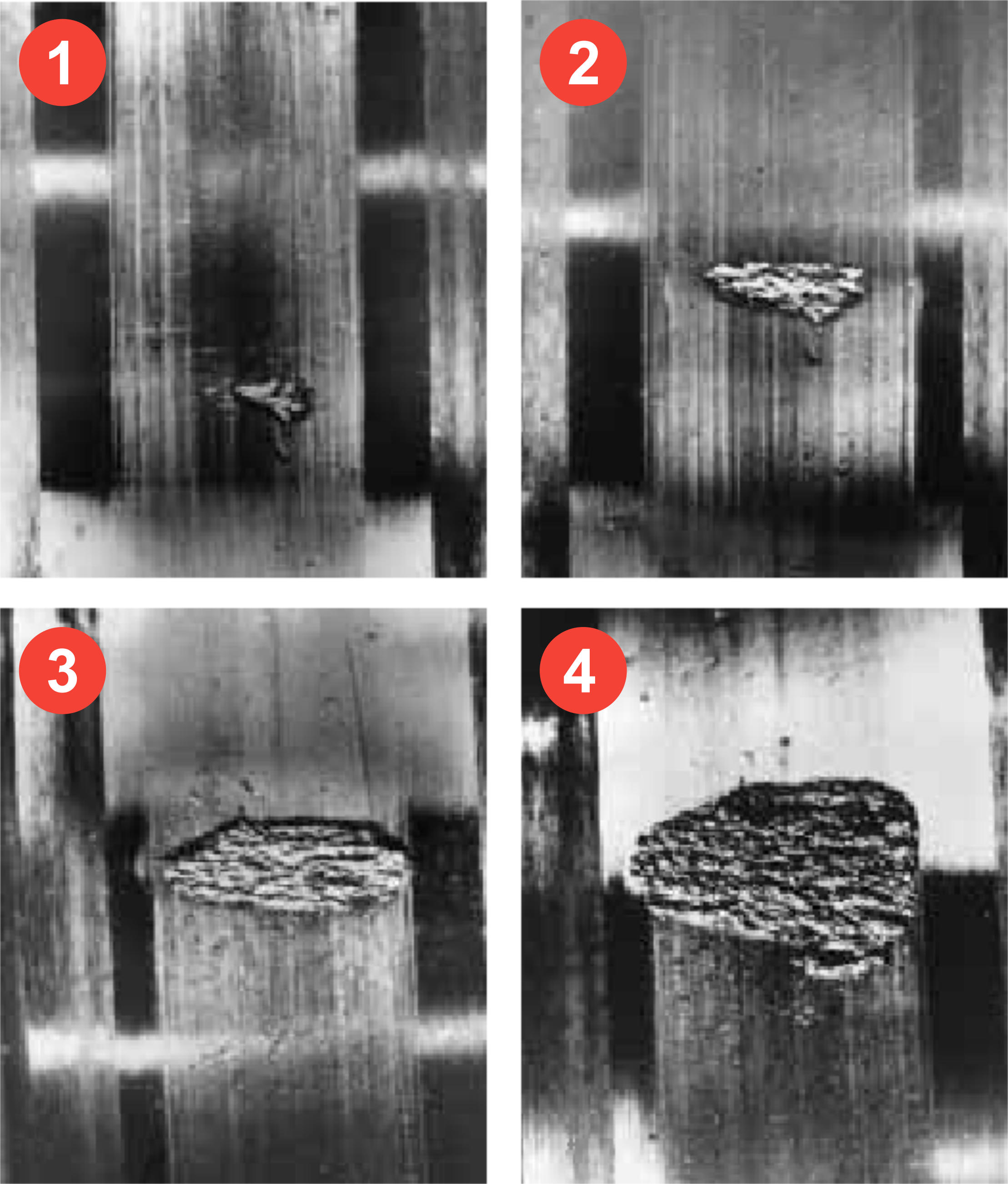 Figure 9.10: Evolution of a bearing defect